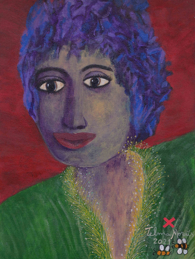 Acrylic Naif Portrait on Canvas