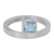 Blue topaz single stone ring, 'Fair and Square' - Artisan Crafted Blue Topaz Silver Solitaire Ring