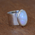 Rainbow moonstone cocktail ring, 'Lunar Waves' - Artisan Crafted Rainbow Moonstone Cocktail Ring from Brazil