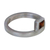 Orange garnet single stone ring, 'Fair and Square' - Artisan Crafted Orange Garnet Silver Solitaire Ring