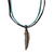 Silver pendant necklace, 'Little Feather' - Handmade Brazilian Silver Pendant Necklace with Suede Cord