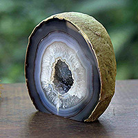 Agate geode sculpture, 'Eye of the Universe' - Natural Agate Geode Sculpture from Brazil