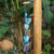 Ágata móvil - Móvil de ágata azul en forma de corazón con anillo de madera de pino