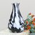 Art glass vase, 'Stable Monochrome' - Hand-Blown Murano-Style Black and White Art Glass Vase (image 2b) thumbail