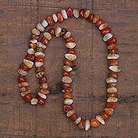 Agate beaded necklace, 'The Earth'