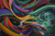 'El universo en el ojo' - Pintura abstracta colorida y estirada firmada de Brasil