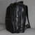 Leather backpack, 'Dark Area' - Black Leather Backpack with Adjustable Straps