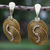 Gold-accented golden grass dangle earrings, 'Golden Snails' - Golden Grass Dangle Earrings with 18k Gold Accents