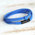 Suede wrap bracelet, 'Charming Blue' - Blue Suede Wrap Bracelet with Knot and Double Strands (image 2) thumbail