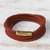 Gold-accented suede wrap bracelet, 'Russet Chic' - Suede Wrap Bracelet with 18k Gold-Plated Clasp Closure (image 2) thumbail