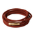 Gold-accented suede wrap bracelet, 'Russet Chic' - Suede Wrap Bracelet with 18k Gold-Plated Clasp Closure thumbail