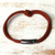 Suede strand bracelet, 'Lovely Terracotta' - Brown Suede Strand Bracelet with Knot Handcrafted in Brazil (image 2) thumbail