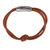 Suede strand bracelet, 'Lovely Terracotta' - Brown Suede Strand Bracelet with Knot Handcrafted in Brazil (image 2d) thumbail