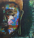 Der Buddha' (2022) - Acryl Expressionist Buddha Malerei mit dunklem Farbschema