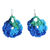 Pendientes colgantes de ganchillo, 'Azure Glints' - Pendientes colgantes de algodón azul con diseño de ganchillo