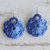 Crocheted dangle earrings, 'Indigo Glints' - Indigo Cotton Dangle Earrings with Crocheted Design
