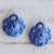 Crocheted dangle earrings, 'Indigo Glints' - Indigo Cotton Dangle Earrings with Crocheted Design