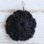 Crocheted dangle earrings, 'Dark Floral Sense' - Floral Cotton Dangle Earrings with Black Crocheted Design