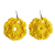 Gehäkelte Ohrringe, 'Yellow Floral Sense' - Florale Baumwoll-Ohrringe mit gelbem Häkelmuster