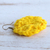 Pendientes colgantes de ganchillo, 'Yellow Floral Sense' - Pendientes colgantes de algodón floral con diseño de ganchillo amarillo