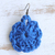 Pendientes colgantes de ganchillo, 'Blue Floral Sense' - Pendientes colgantes de algodón floral con diseño de ganchillo azul
