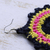 Gehäkelte Ohrringe, 'Dunkler Adel' - Brasilianische Ohrringe aus gehäkelter Baumwolle in Schwarz