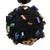 Gehäkelte Perlenohrringe, 'Schwarze Glaskugel', baumelnd - Gehäkelte Perlenohrringe mit vergoldeten Haken