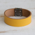 Leather wristband bracelet, 'Honey Sophistication' - Modern Honey Leather Wristband Bracelet with Magnetic Clasp