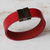 Leather wristband bracelet, 'Crimson Sophistication' - Crimson Leather Wristband Bracelet with Magnetic Clasp (image 2) thumbail