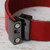 Leather wristband bracelet, 'Crimson Sophistication' - Crimson Leather Wristband Bracelet with Magnetic Clasp (image 2c) thumbail