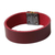 Leather wristband bracelet, 'Crimson Sophistication' - Crimson Leather Wristband Bracelet with Magnetic Clasp