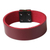 Leather wristband bracelet, 'Crimson Sophistication' - Crimson Leather Wristband Bracelet with Magnetic Clasp (image 2e) thumbail
