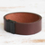 Leather wristband bracelet, 'Coffee Sophistication' - Modern Coffee Leather Wristband Bracelet with Magnetic Clasp