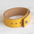Leather wristband bracelet, 'Futuristic Mustard' - Leather Wristband Bracelet in Honey with Button Clasp