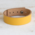 Leather wristband bracelet, 'Futuristic Mustard' - Leather Wristband Bracelet in Honey with Button Clasp
