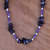 Amethyst and cultured pearl long beaded necklace, 'Purple Break' - Handcrafted Amethyst and Cultured Pearl Long Beaded Necklace (image 2b) thumbail