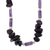 Amethyst and cultured pearl long beaded necklace, 'Purple Break' - Handcrafted Amethyst and Cultured Pearl Long Beaded Necklace (image 2c) thumbail
