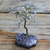 Quartz and amethyst gemstone tree, 'Spiritual Leaves' - Handcrafted Quartz and Amethyst Sculpture of a Tree