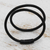 Leather wrap bracelet, 'Dark Delight' - Handmade Black Leather Wrap Bracelet with Magnetic Clasp (image 2b) thumbail