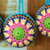 Crocheted cotton ornaments, 'Aqua Christmas Charm' (set of 4) - Set of 4 Crocheted Cotton Ornaments with Aqua Strings