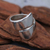 Sterling silver band ring, 'Union' - Polished Sterling Silver Overlapping Ring Crafted in Brazil thumbail