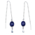 Lapis lazuli threader earrings, 'Royal Inspiration' - Sterling Silver and Lapis Lazuli Threader Earrings