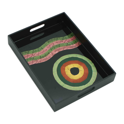 Eco-Friendly Black Wood and Coffee Pod Tray from Brazil