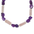 Multi-gemstone beaded necklace, 'Glam Look' - Handmade Rose Quartz Amethyst Cultured Pearl Beaded Necklace