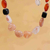 Multi-gemstone long beaded necklace, 'Exotic Elegance' - Handcrafted Rose Quartz Agate & Quartz Long Beaded Necklace (image 2b) thumbail