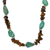 Amazonite and tiger's eye beaded necklace, 'Bohemian Fortune' - Beaded Necklace with Natural Amazonite and Tiger's Eye Gems