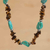 Amazonite and tiger's eye beaded necklace, 'Bohemian Fortune' - Beaded Necklace with Natural Amazonite and Tiger's Eye Gems