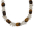 Quartz and tiger's eye beaded necklace, 'Spiritual Courage' - Beaded Long Necklace with Clear Quartz and Tiger's Eye Gems