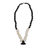Halskette mit Anhänger aus Achat und Zuchtperlen, „Marine Empire“ – Halskette mit Perlenanhänger aus schwarzem Achat und weißen Perlen