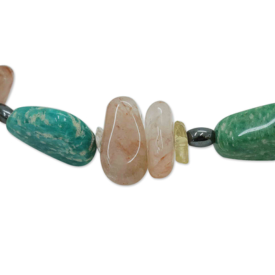 Multi-gemstone beaded necklace, 'Precious Breeze' - Brazilian Long Beaded Necklace with Multiple Gemstones